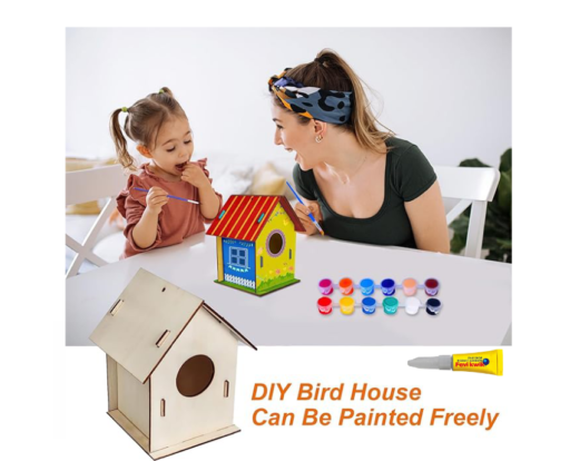 Hiend || A One Enterprises ||  DIY Wooden Bird House Construction Kit || Painting & Decorating BirdHouse For Childrens Boys & Girls Age 3 To 15 Year Old - Image 6